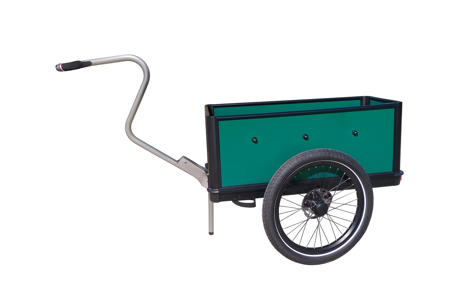 Fahrradanhänger Kargo Flex in british grün mit Handdeichselfunktion