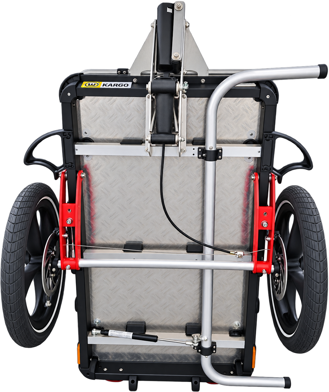 Fahrradanhänger Kargo Flex mit Reling, mit Federung, mit Handdeichselfunktion - Sonderbau