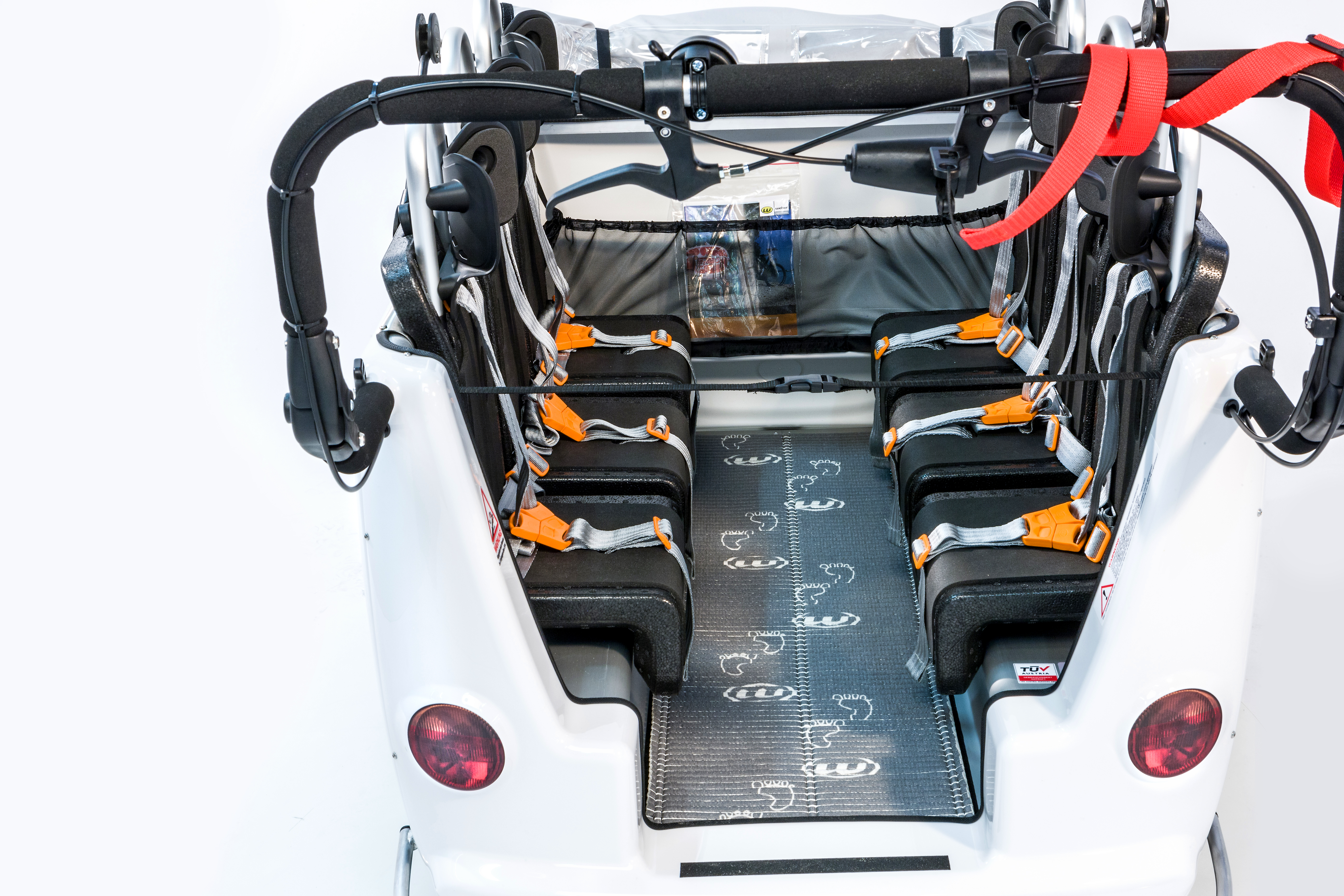 WEBER Kinderbus Krippenwagen elektrisch 6 Sitzer -  Cabrio Version (ohne Sonnen- und Regendach)