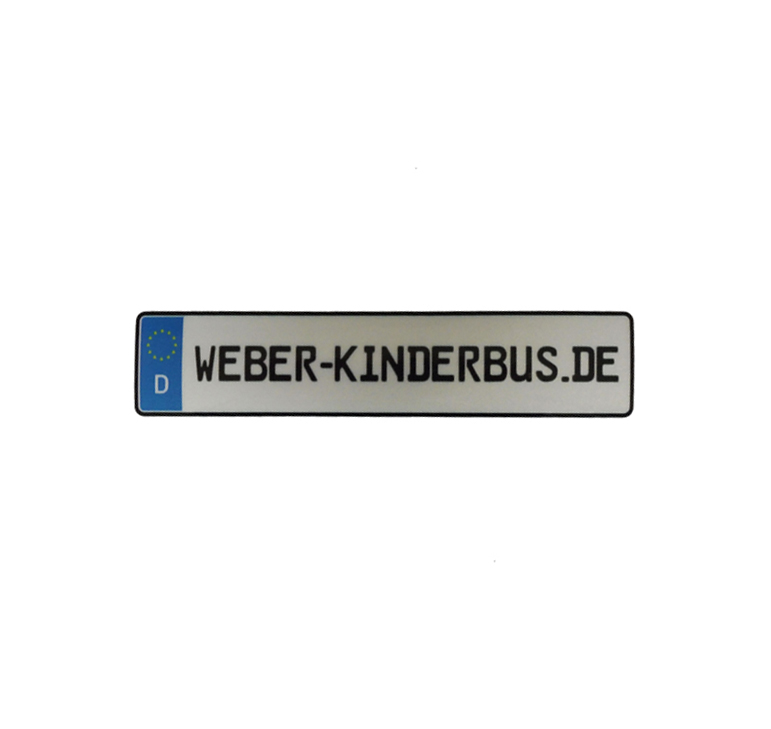Aufkleber Kennzeichen für WEBER Kinderbus Krippenwagen