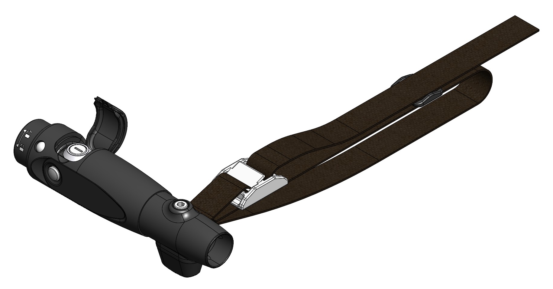 Deichselanschluss für d= 30 mm Außendurchmesser Fahrradanhängerdeichsel rund