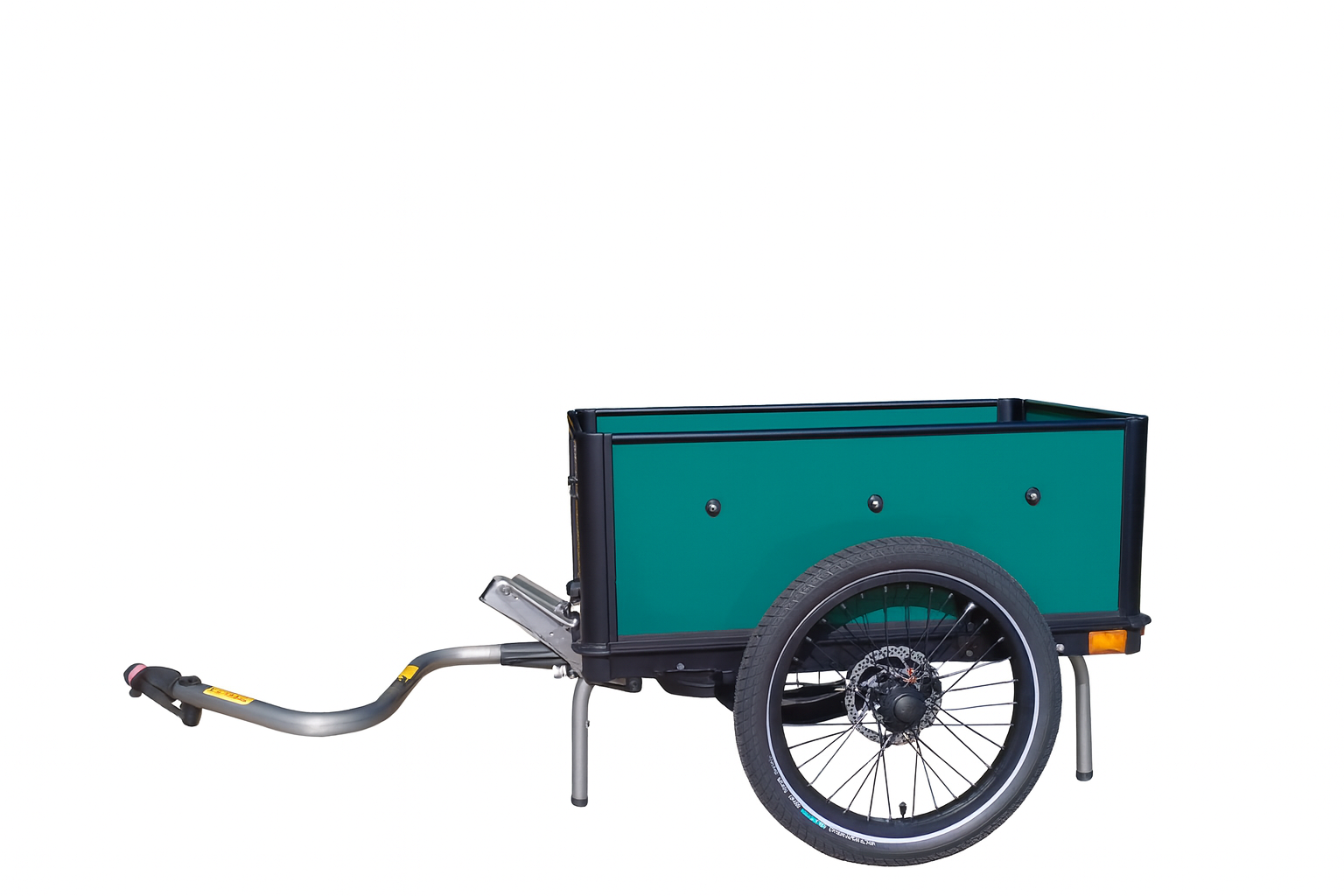 Fahrradanhänger Kargo Comfort british grün mit Handdeichselfunktion