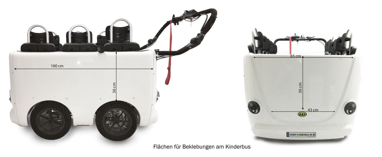 WEBER Kinderbus Krippenwagen 6 Sitzer Elektrisch - Vorführermodell weiß