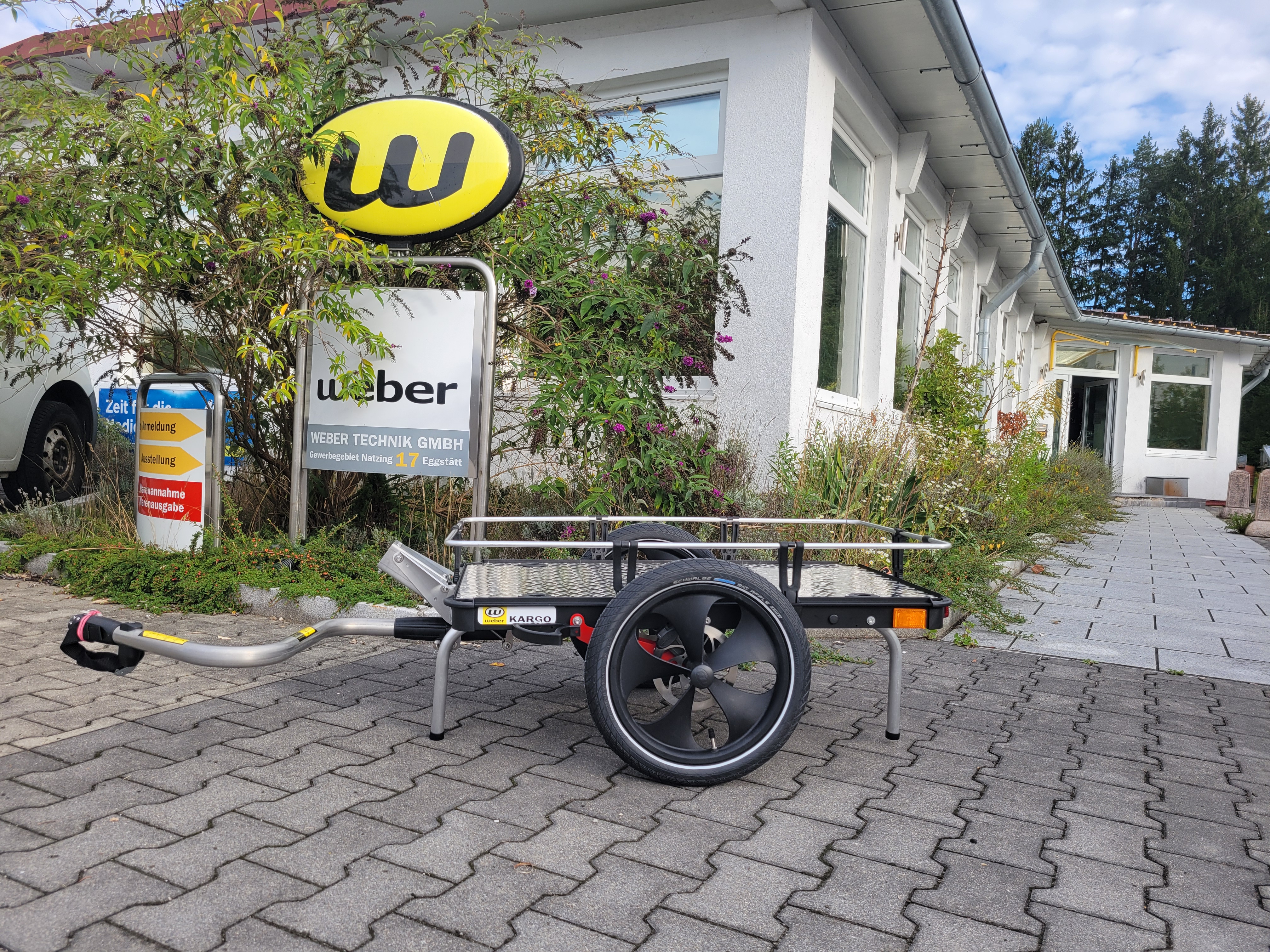 Fahrradanhänger Kargo Flex mit Reling, mit Federung, mit Handdeichselfunktion - Sonderbau